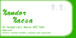 nandor nacsa business card